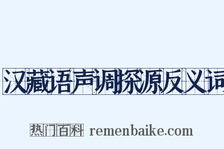汉藏语声调探源反义词是什么意思的图片